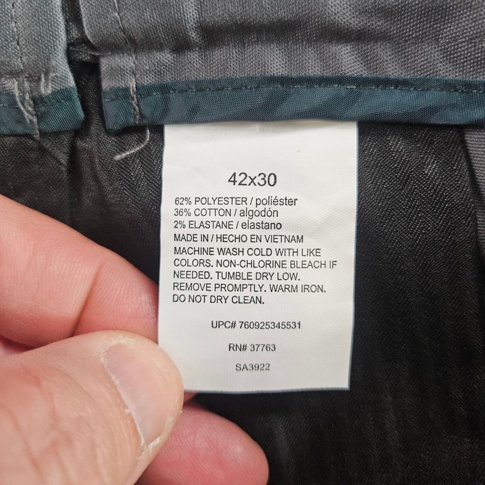 Perry Ellis Portfolio Mens 42x30 Gray Premium Flex Twill Dress Pants NEW NWT - Picture 5 of 9